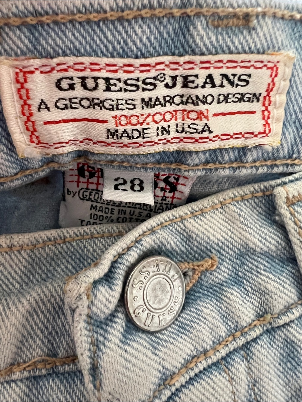 Vintage 90s Guess Jeans Light wash women’s size 28 High waisted retro